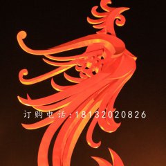 不銹鋼鳳凰雕塑，廣場(chǎng)抽象鳳凰