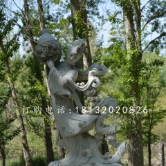 天女散花石雕，公園仙女石雕