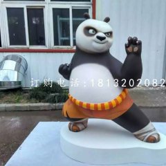 功夫熊貓雕塑，玻璃鋼卡通雕塑