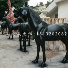 黑馬雕塑，玻璃鋼噴漆雕塑