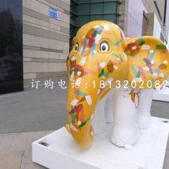 卡通動物擺件，玻璃鋼彩繪小象