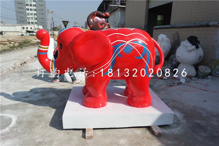 卡通小象雕塑,玻璃鋼商場擺件 (2)