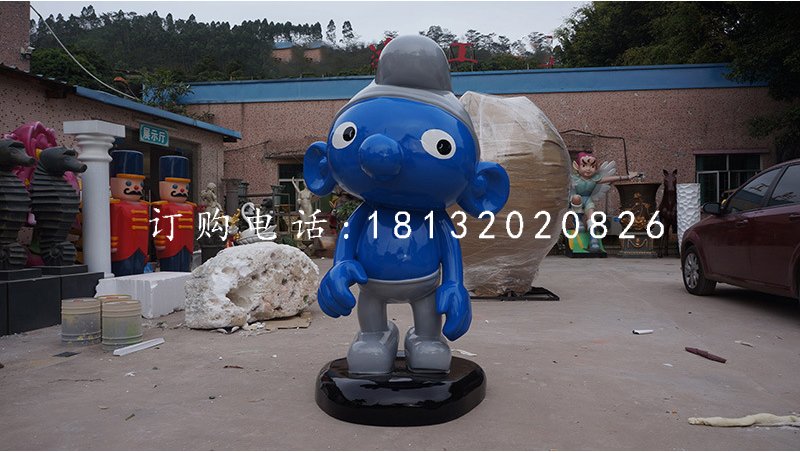 卡通人物雕塑,玻璃鋼藍精靈