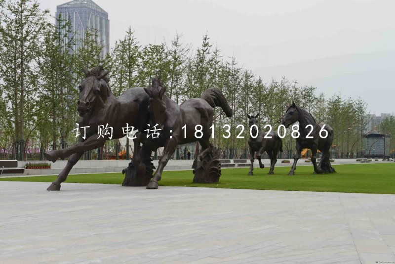 奔馬銅雕，廣場動物雕塑