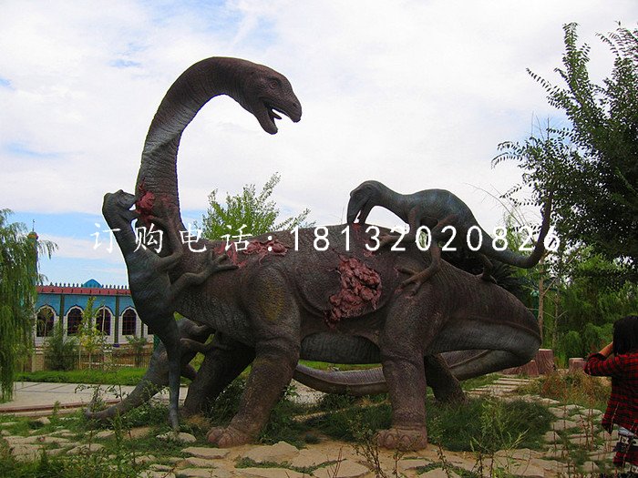 玻璃鋼動物，公園恐龍雕塑 (2)