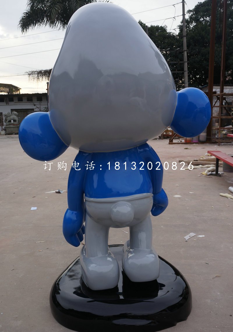 玻璃鋼藍(lán)精靈雕塑，卡通雕塑 (1)