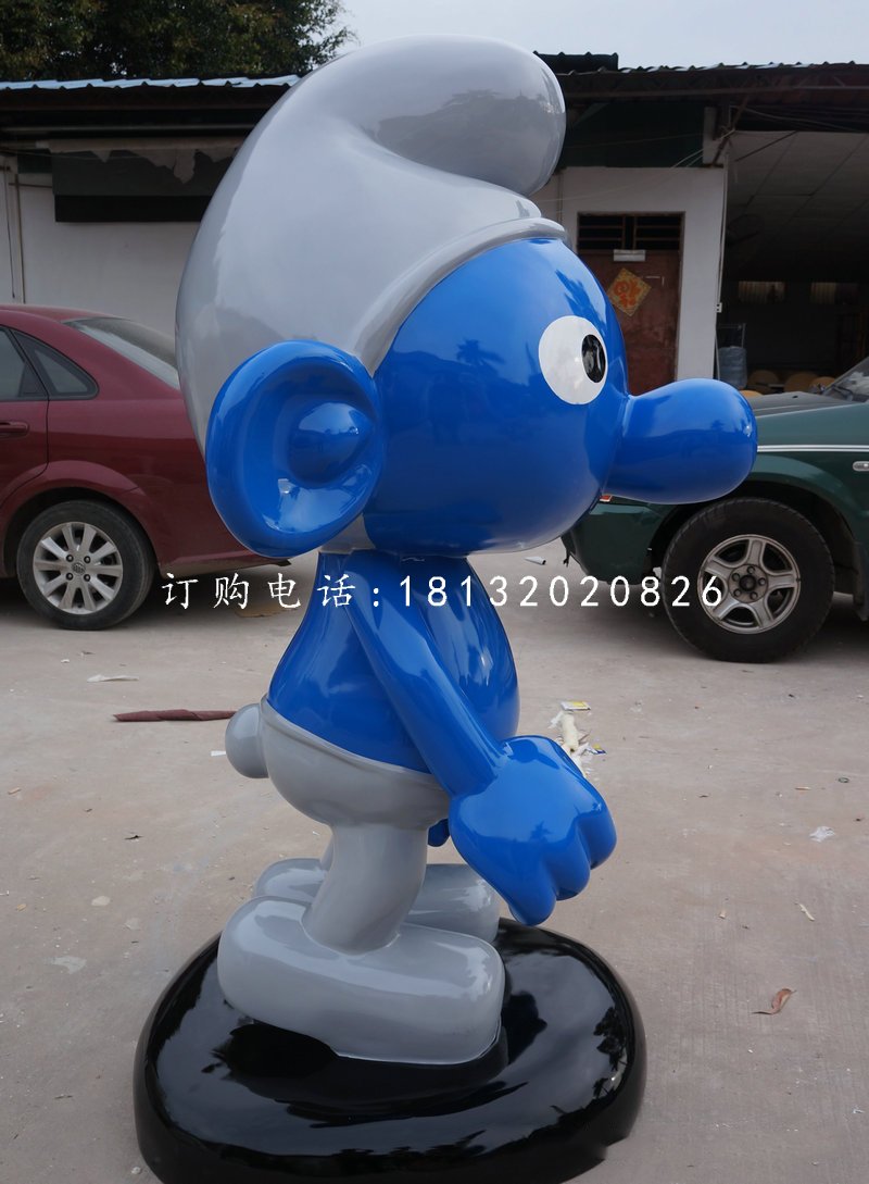 玻璃鋼藍(lán)精靈雕塑，卡通雕塑 (3)