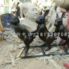 玻璃鋼烤漆動物，小兔子雕塑