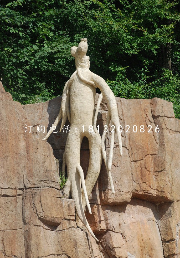 人參雕塑，玻璃鋼仿真雕塑