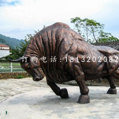 銅雕開荒牛，動(dòng)物銅雕