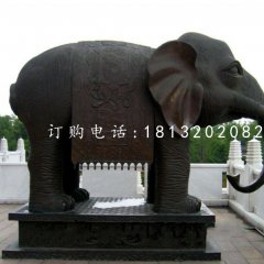 銅雕大象，寺廟銅大象雕塑