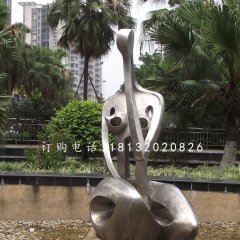 抽象女人雕塑，不銹鋼抽象人物