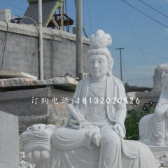 文殊菩薩石雕，漢白玉佛像