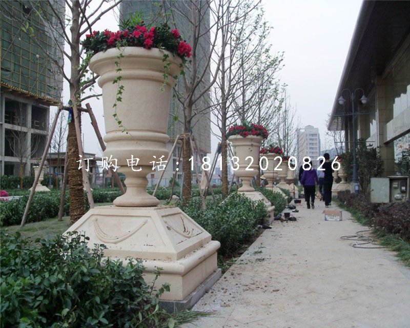 石花盆，小區(qū)景觀石雕
