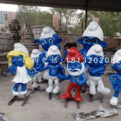 玻璃鋼藍(lán)精靈，卡通擺件