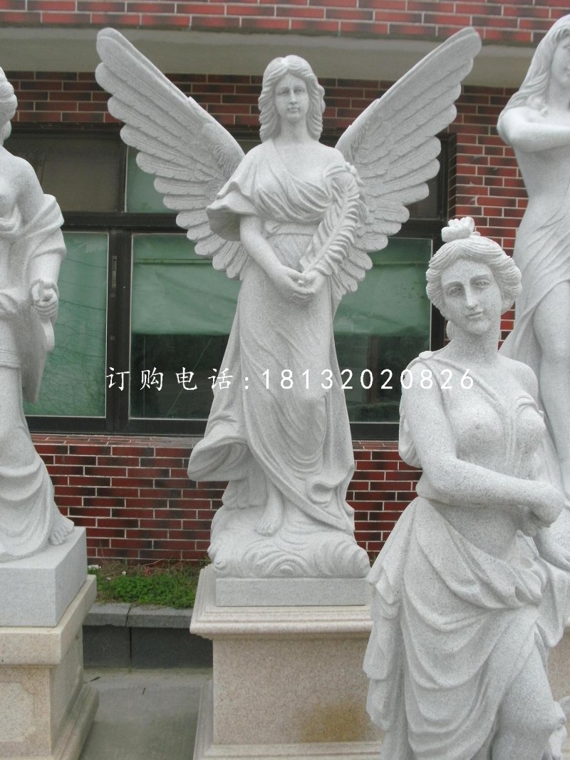 天使石雕,漢白玉西方人物