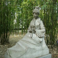 玉女吹簫石雕，公園古代人物石雕