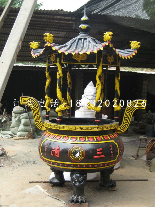 圓形香爐，鑄鐵香爐