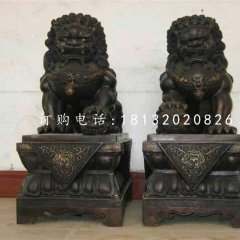 小型銅獅子，北京獅銅雕
