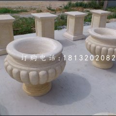 花缽石雕，小型石花盆