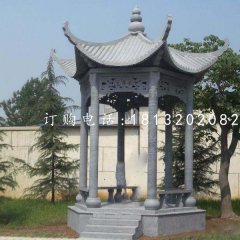 六角青石涼亭，公園景觀石雕