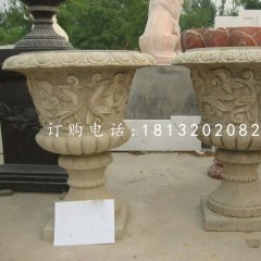 砂巖花盆，歐式花缽雕塑