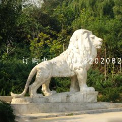 西洋獅石雕，公園動物石雕