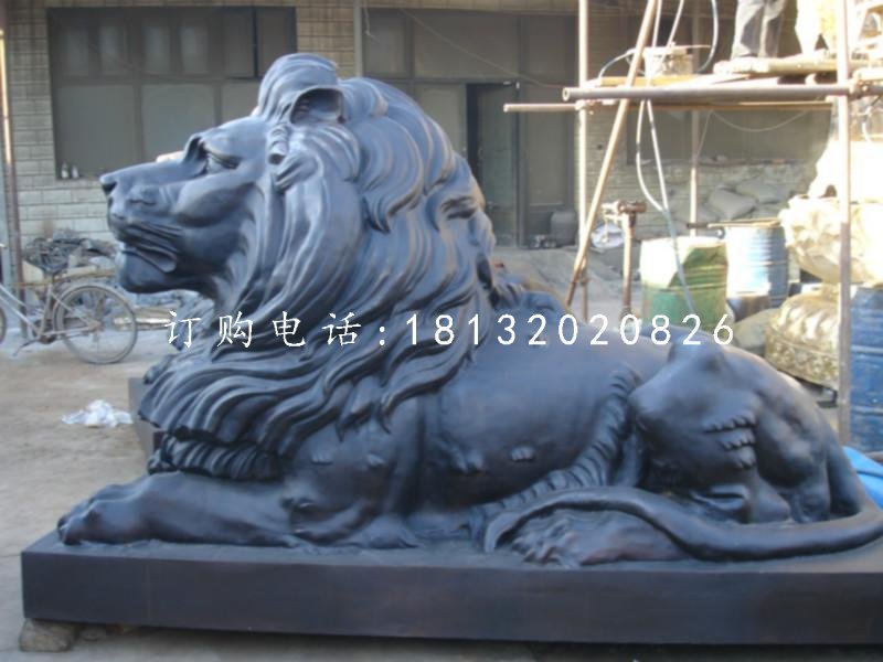 銅雕獅子，西洋獅銅雕