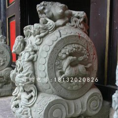 青石抱鼓石雕塑，仿古門墩