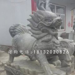 青石麒麟雕塑，廣場(chǎng)石雕麒麟