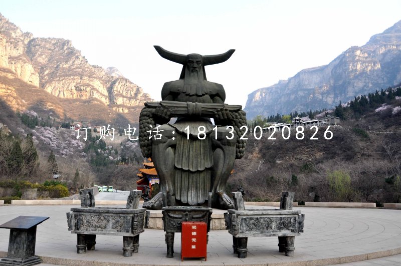 神農(nóng)銅雕，廣場神話人物銅雕