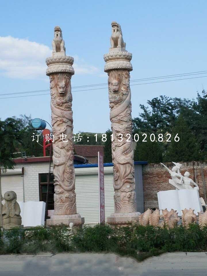 龍柱石雕,廣場(chǎng)石雕柱子 (2)