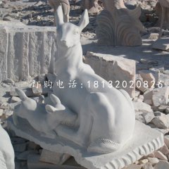 羊羔跪乳石雕，漢白玉動(dòng)物石雕