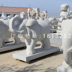 大象石雕，大理石動(dòng)物