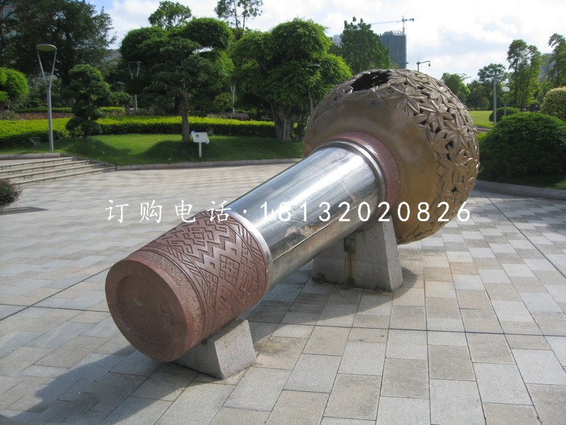 不銹鋼話筒雕塑，公園景觀雕塑
