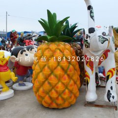 玻璃鋼仿真菠蘿，仿真水果雕塑