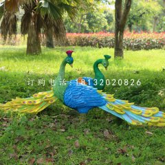 玻璃鋼仿真孔雀，玻璃鋼動(dòng)物雕塑