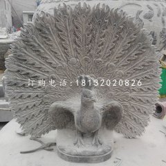 大理石孔雀開(kāi)屏，動(dòng)物石雕