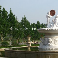 漢白玉噴泉，西方人物石噴泉