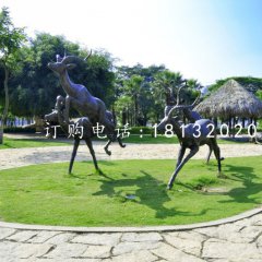羚羊銅雕，公園動(dòng)物銅雕