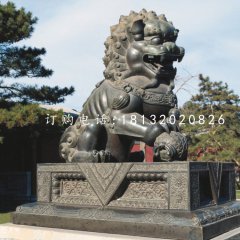 獅子戲球銅雕，北京獅銅雕