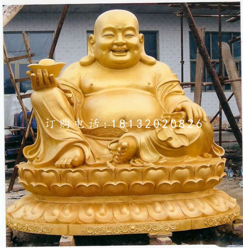 坐式彌勒佛，銅雕佛像
