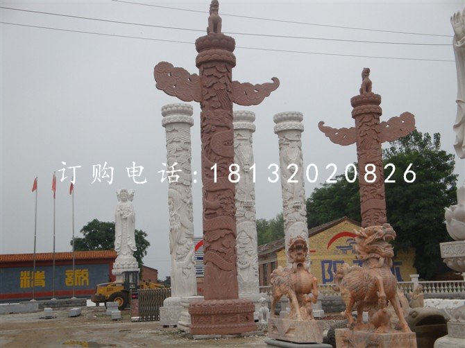 華表石雕，花崗巖柱子石雕