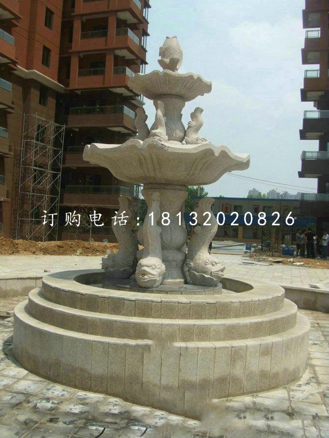 魚造型噴泉，小區(qū)石噴泉