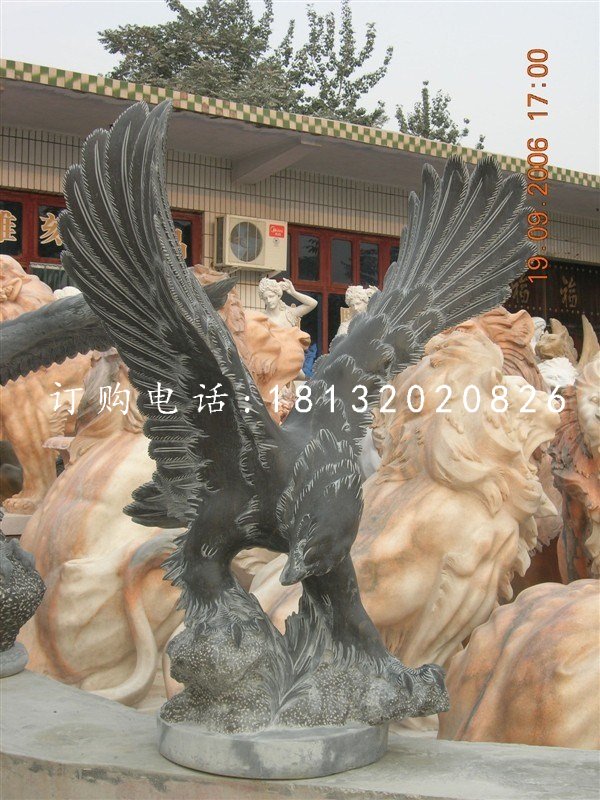 老鷹石雕，青石雄鷹雕塑