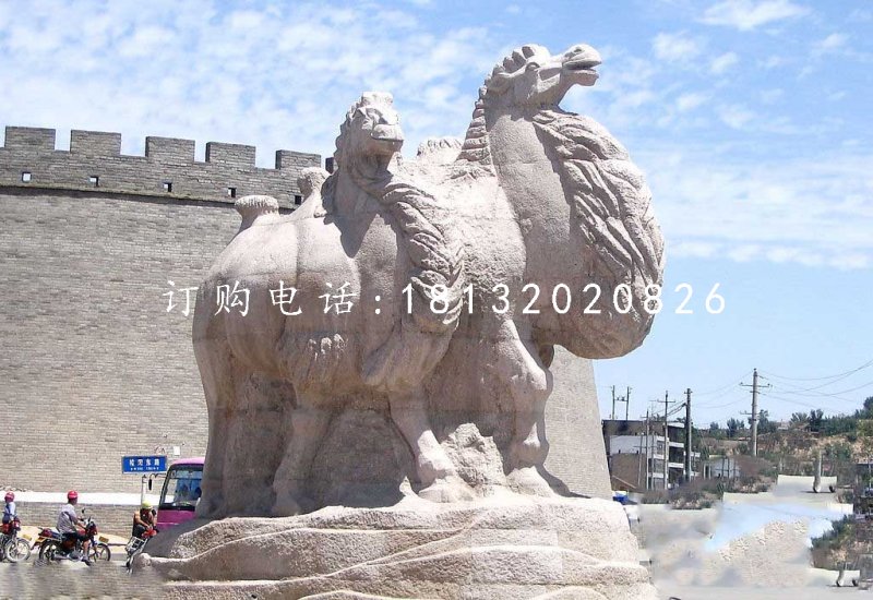 駱駝石雕，大理石動物雕塑