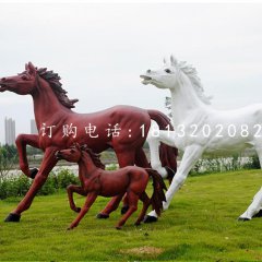 玻璃鋼奔馬，公園仿真動(dòng)物雕塑