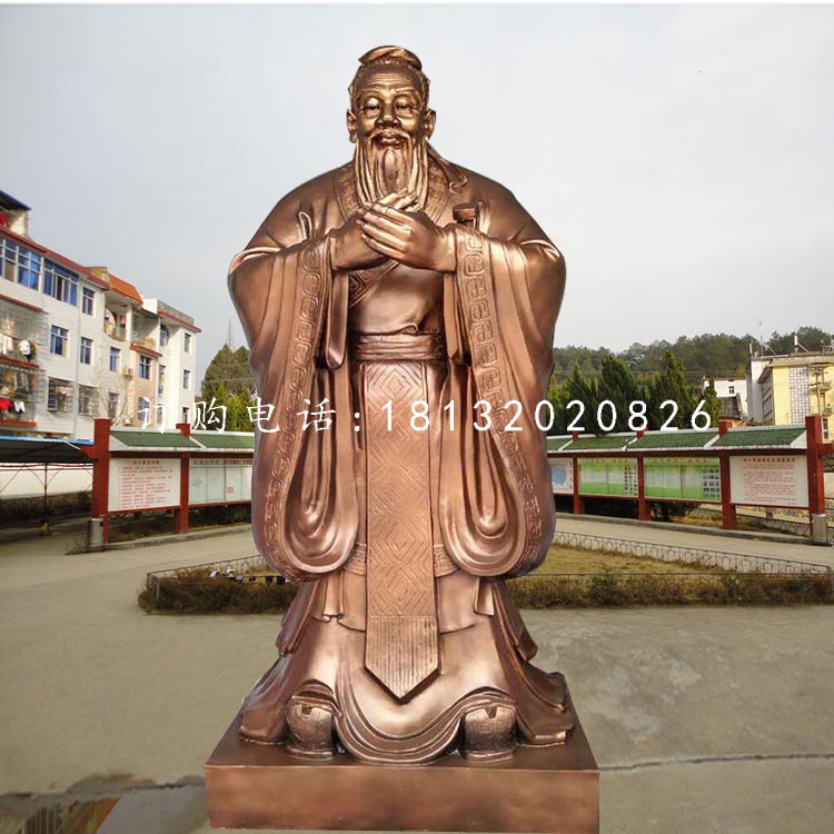 校園孔子雕像，古代人物銅雕