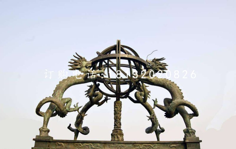 渾天儀銅雕，大學(xué)校園銅雕 (3)