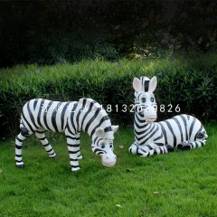 卡通斑馬，玻璃鋼卡通動物，公園景觀雕塑